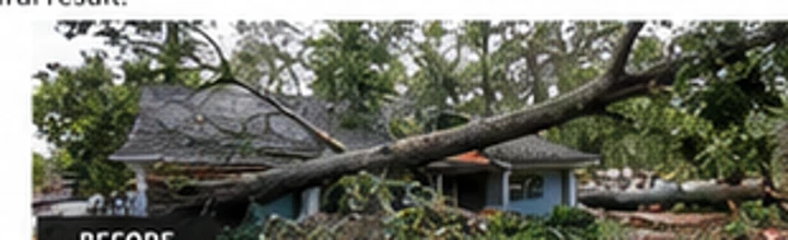 Storm damaged property before cleanup
